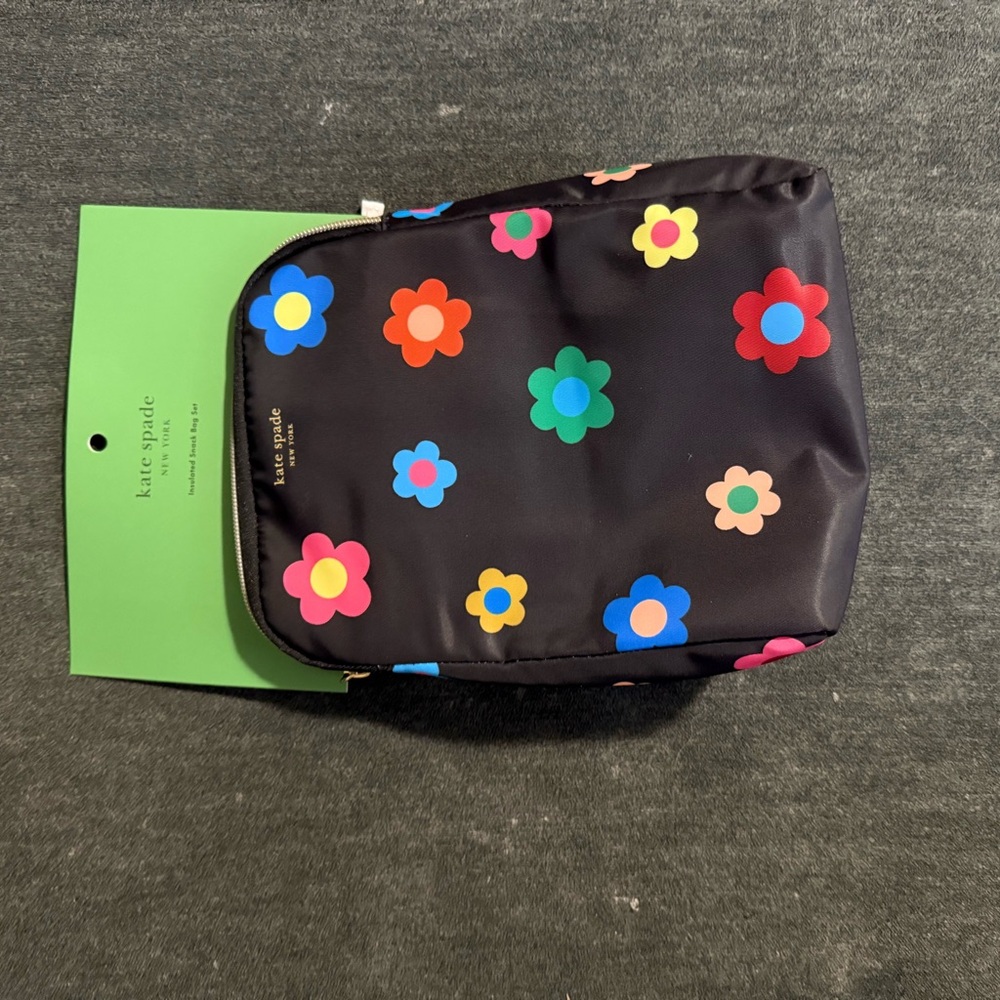 Kate Spade Insulated Snack Bag Set with Floral Accents NWT